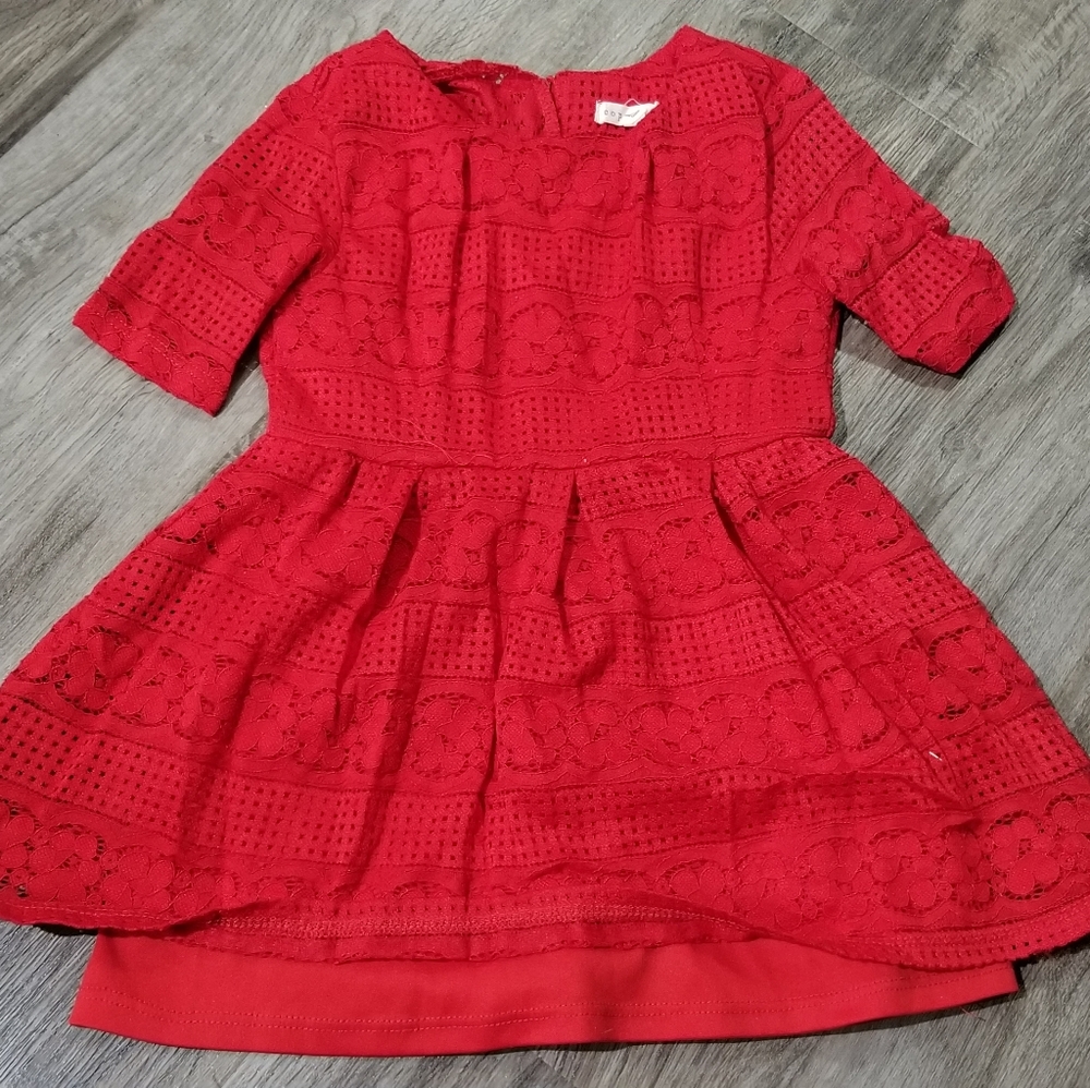 Lace Red Copper Key Dress 2T